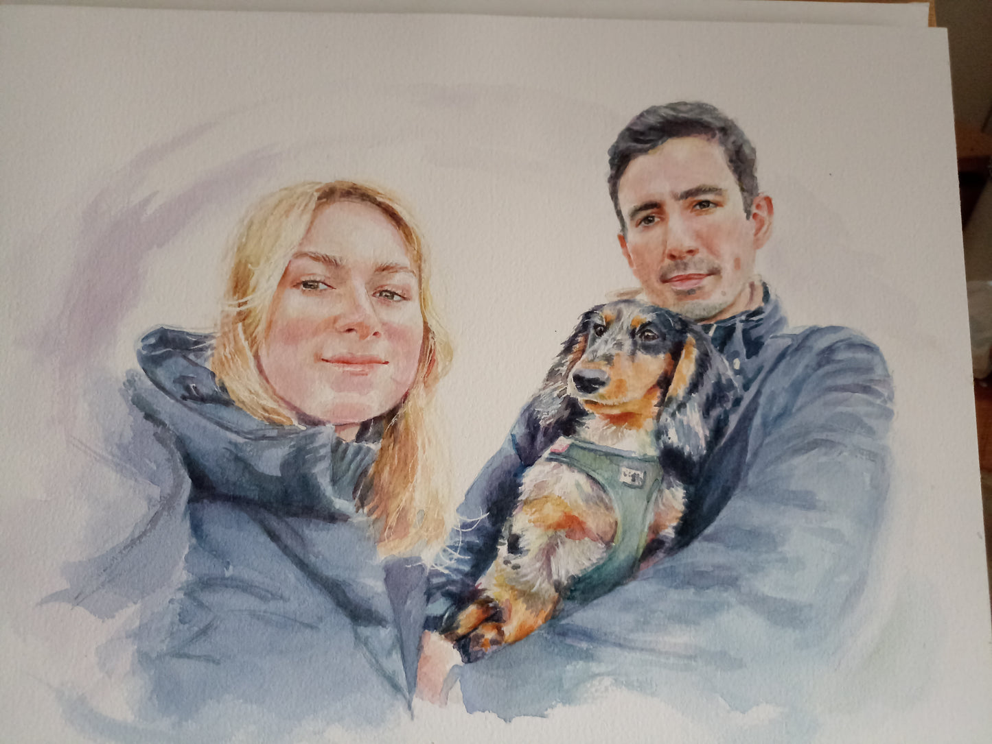 Portrait personnalisé à l'aquarelle à partir de photo