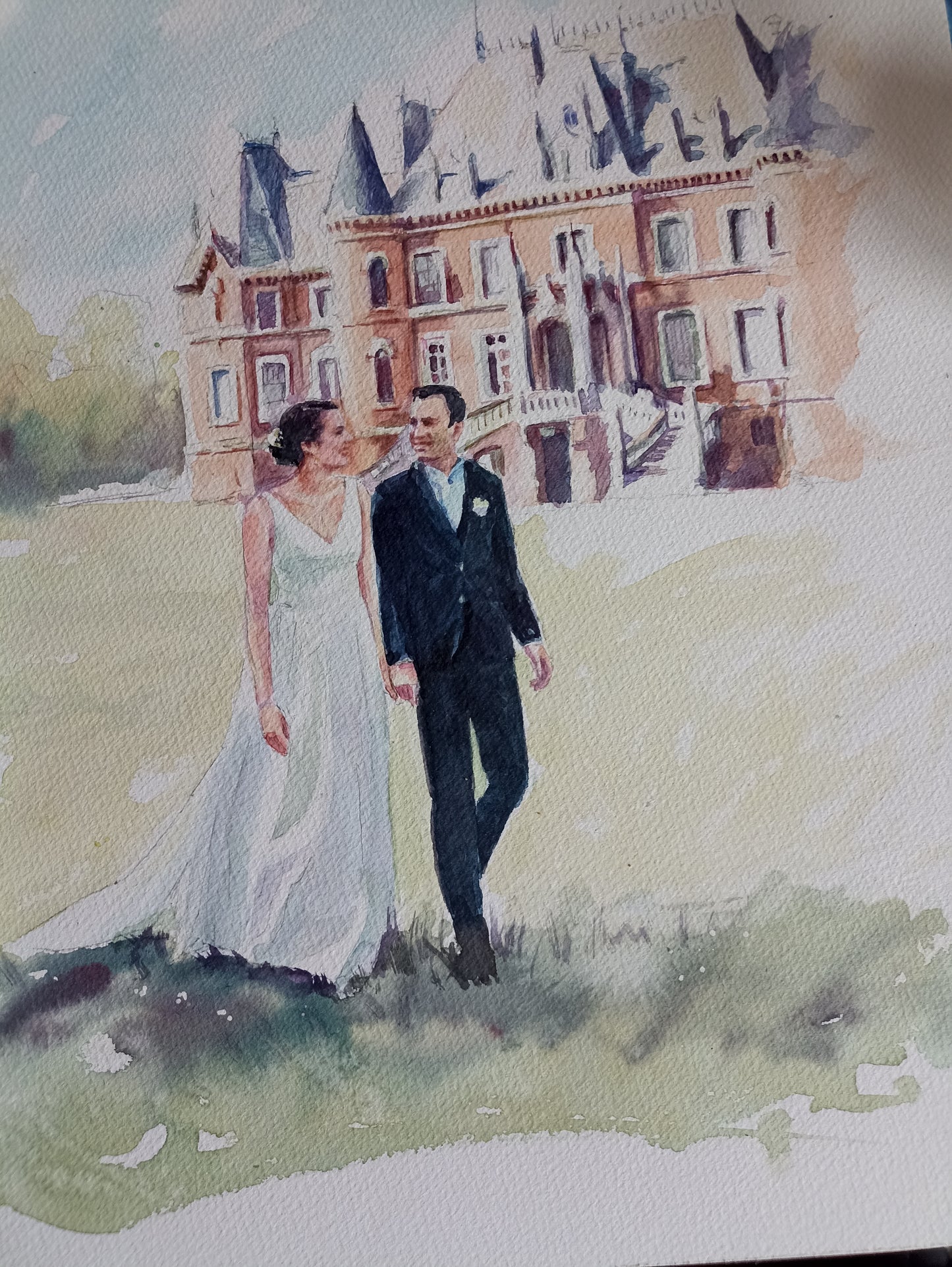 Portrait personnalisé à l'aquarelle à partir de photo