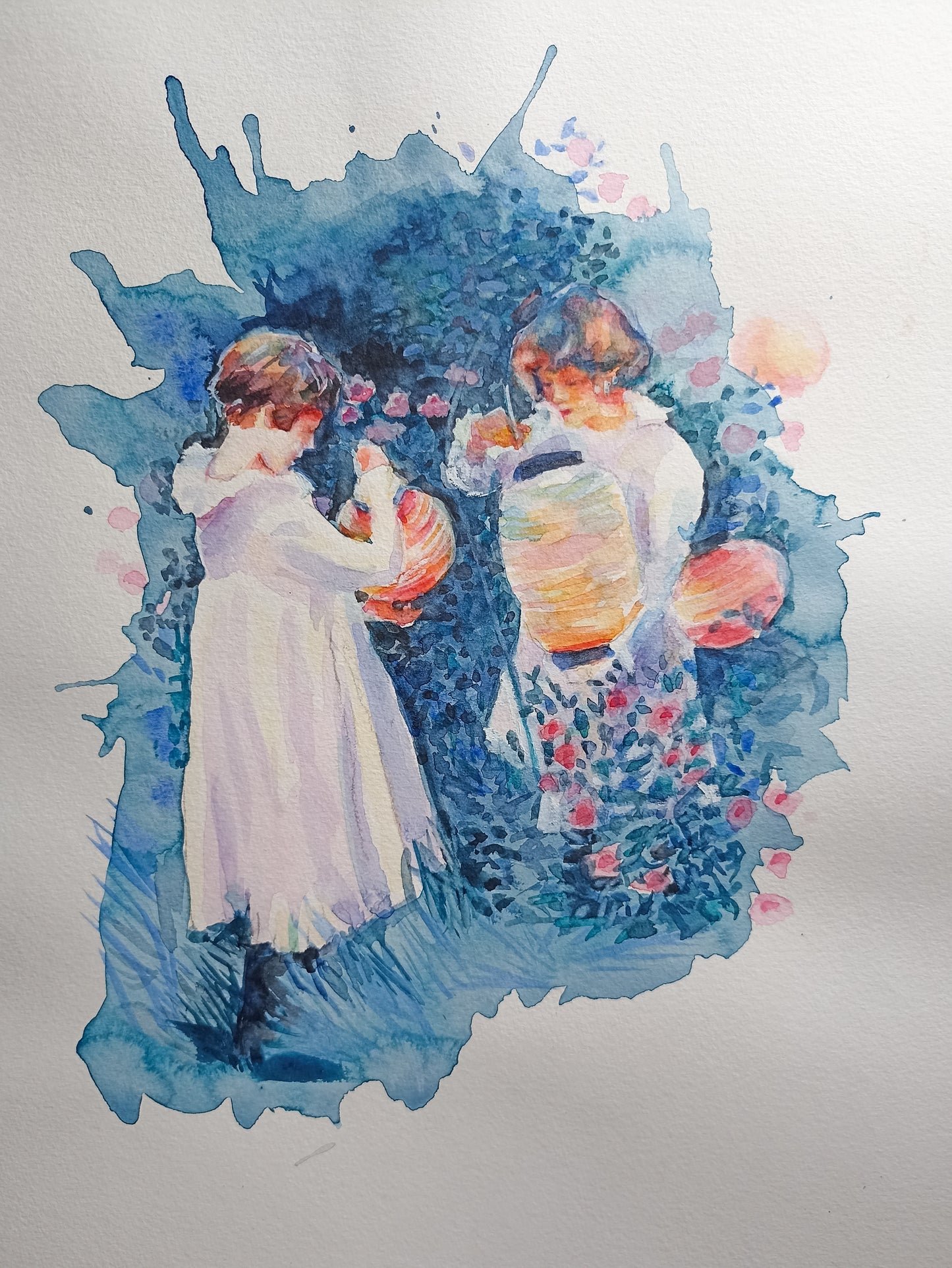 Carnation Lilly Lilly Rose en aquarelle
