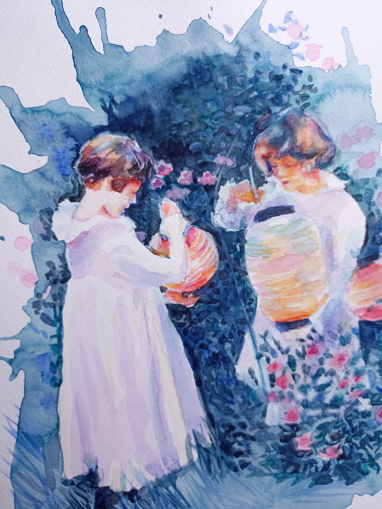 Carnation Lilly Lilly Rose en aquarelle