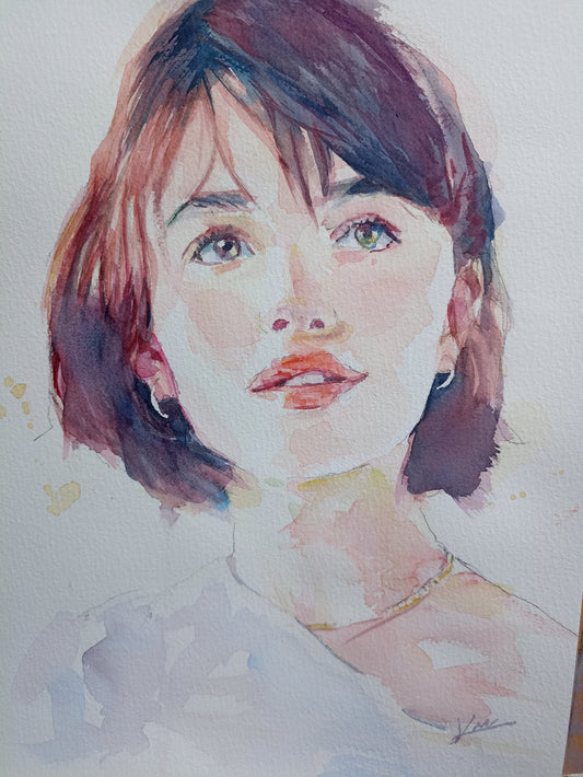 Portrait personnalisé à l'aquarelle