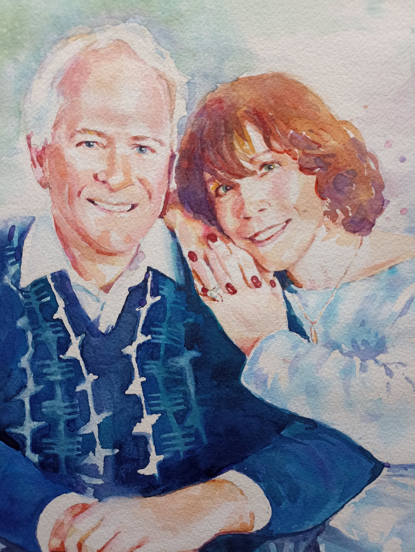 Watercolor painting portrait 