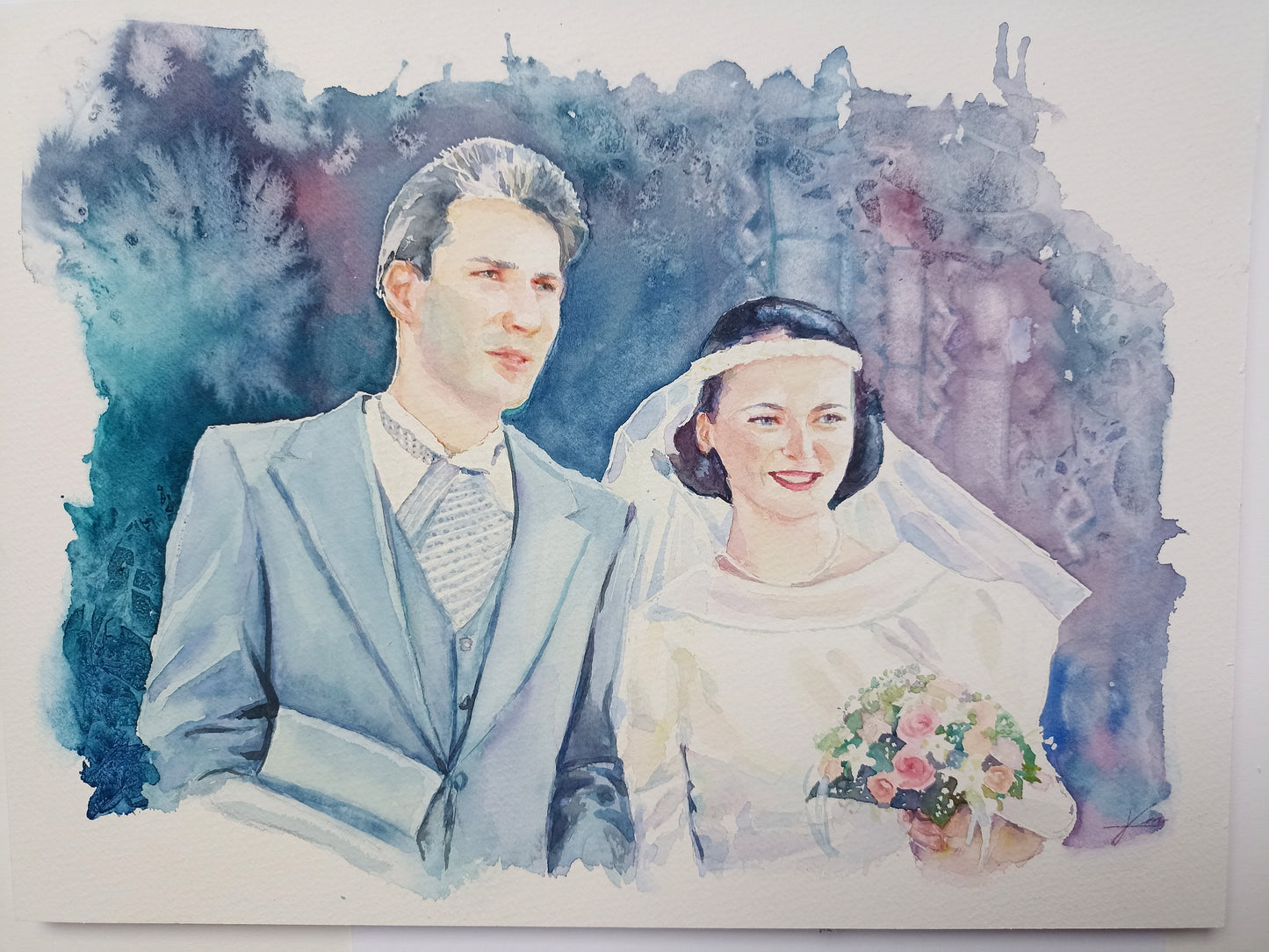 Portrait à l'aquarelle à partir de photo