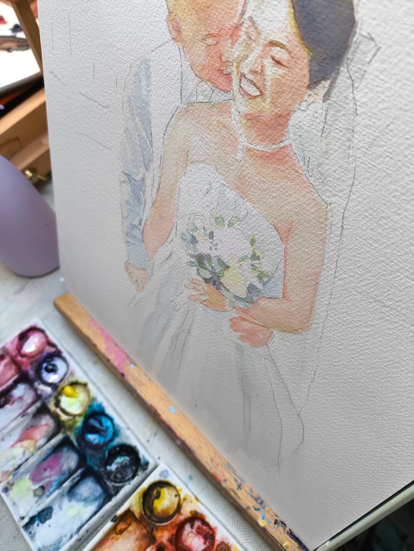 Portrait à l'aquarelle à partir de photo